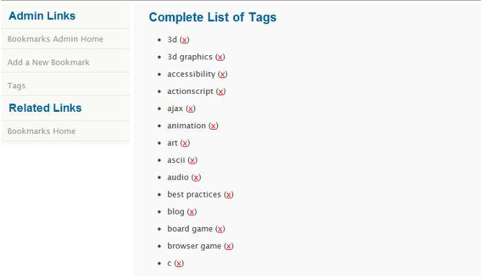 List of Tags
